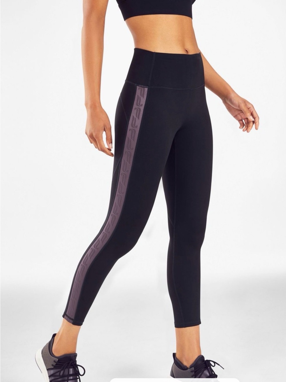 New fabletics Powerhold Define High-Waisted Black Shadow Logo XS